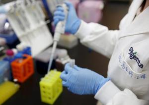  A researcher uses a pipette to develop assay to detect specific gene of corn at a lab in Syngenta Biotech Center in Beijing, China, in this February 19, 2016 file photo. Source: Reuters/Kim Kyung-Hoon