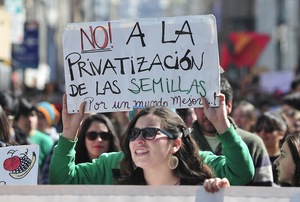 Manifestação na Guatemala em defesa da biodiversidade e contra a influência da agroindústria sobre as sementes, pilar da alimentação na Terra. (Foto: Raúl Zamora)