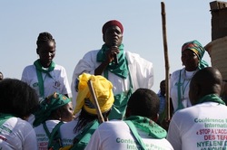 Peasant leaders, members of Via Campesina, at the opening of the conference