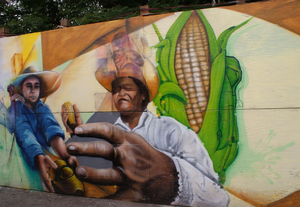 Mural en las inmediaciones semi-rurales de Magdalena Contreras, una de las delegaciones del Distrito Federal, México. Foto: Prometeo Lucero