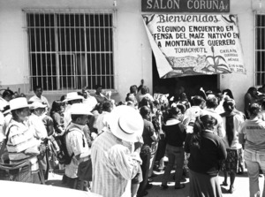 Workshop in the Guerrero Mountains, part of the deliberations on the systematisation of violence against maize, food sovereignty and people's autonomy, April 2013.