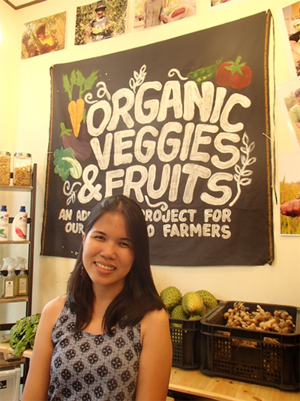 Che Abrigo, founder and owner of Sierreza in her store in Los Baños, the Philippines.