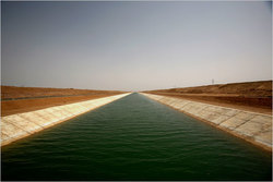 A canal diverts water for irrigation outside of Abu Simbel, near Egypt's border with Sudan. (Photo: New York Times)