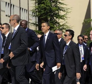 U.S. president Barack Obama at the 2009 G8 Summit in L'Aquila, Italy. (Photo: Xinhua Photo)