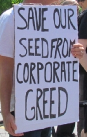 "Salva nuestras semillas de la codicia corporativa"