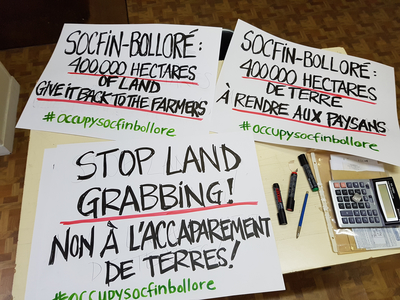 Protesters occupy Bolloré shareholder meeting in Paris over African land grabs -image