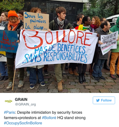 #OccupySocfinBolloré: Overview of international mobilisation at Socfin and Bolloré headquarters-image